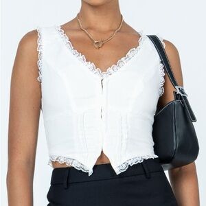 Princess Polly White Lace Crop Top in Size 8